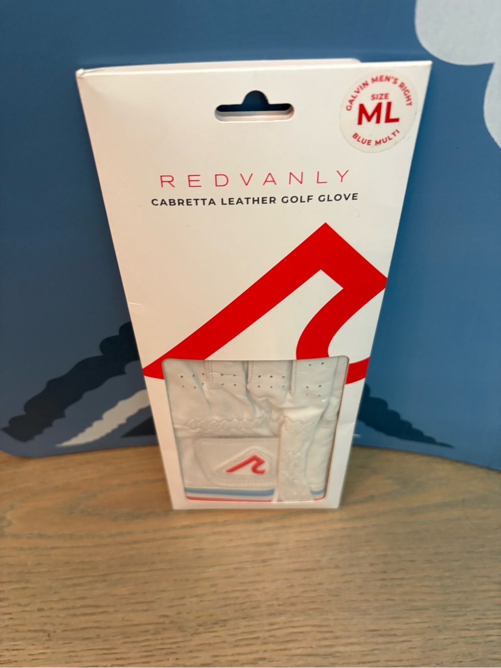 New REDVANLY Leather Golf Glove for Men Right Large